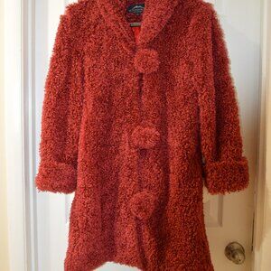Silky SOFT Poodle like Faux Fur Coat~Feels like a Robe! NWT~S-M